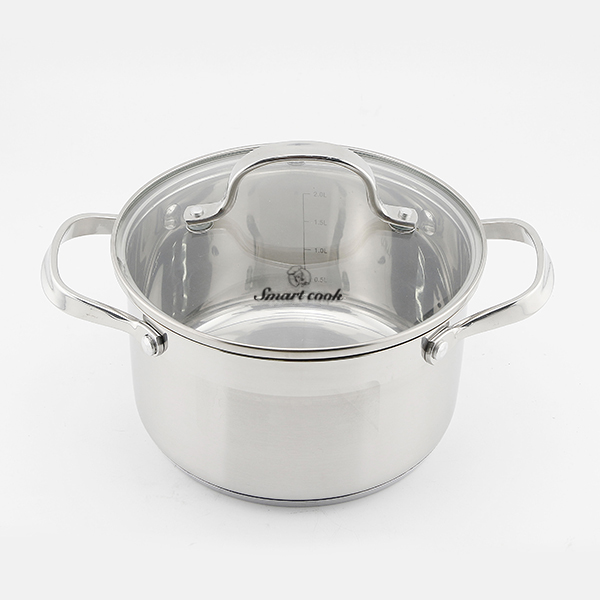 Smartcook stainless steel cookware set 3 pcs size 18cm, 20cm, 24cm SM3330