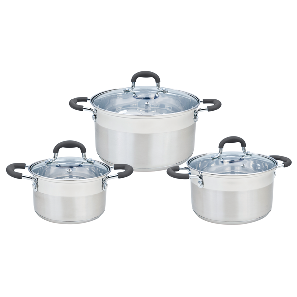 Smartcook stainless steel cookware set 3 pieces sized 16cm, 20cm, 24cm-SM3332