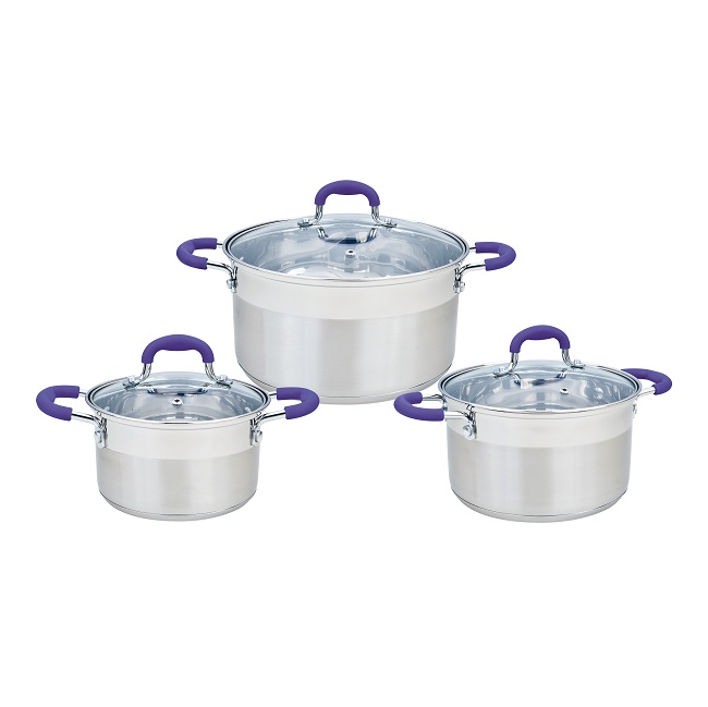 Smartcook stainless steel cookware set 3 pieces sized 16cm, 20cm, 24cm-SM3331